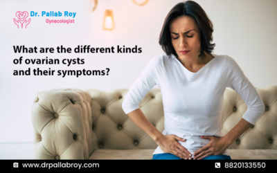 What are the different kinds of ovarian cysts and their symptoms?