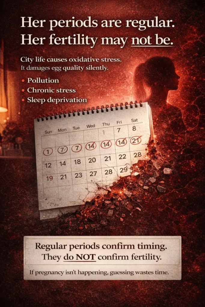 regular periods but not getting pregnant