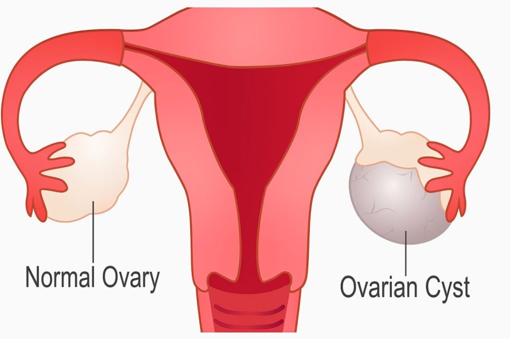 Normal Ovary vs Ovarian Cyst